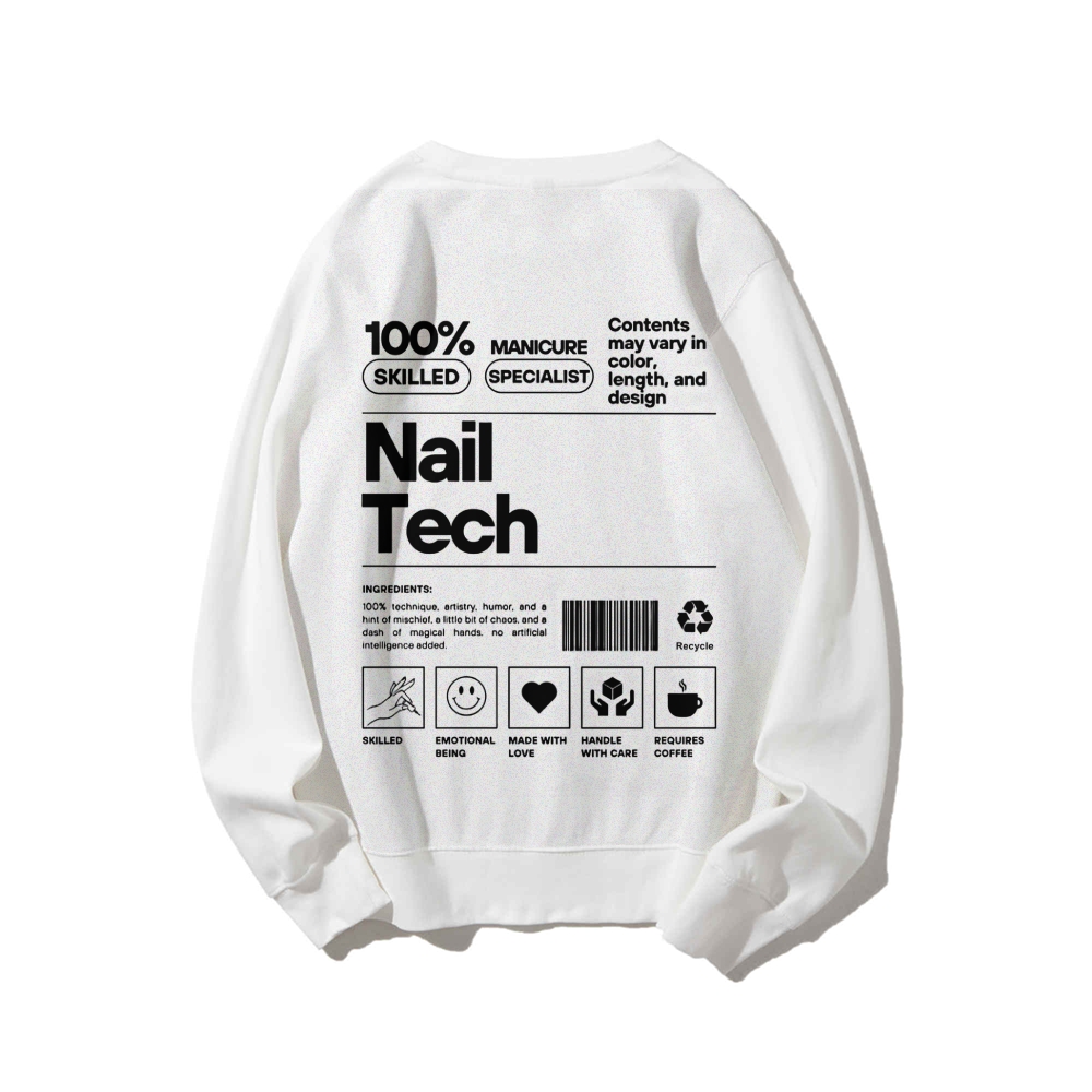 Nail Tech Casual Crew Neck Sweatshirt-moweekender