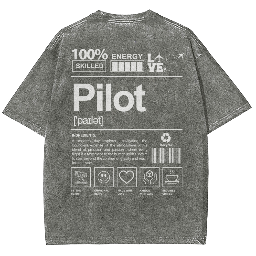 Pilot Unisex Fit Washed T-Shirt-moweekender