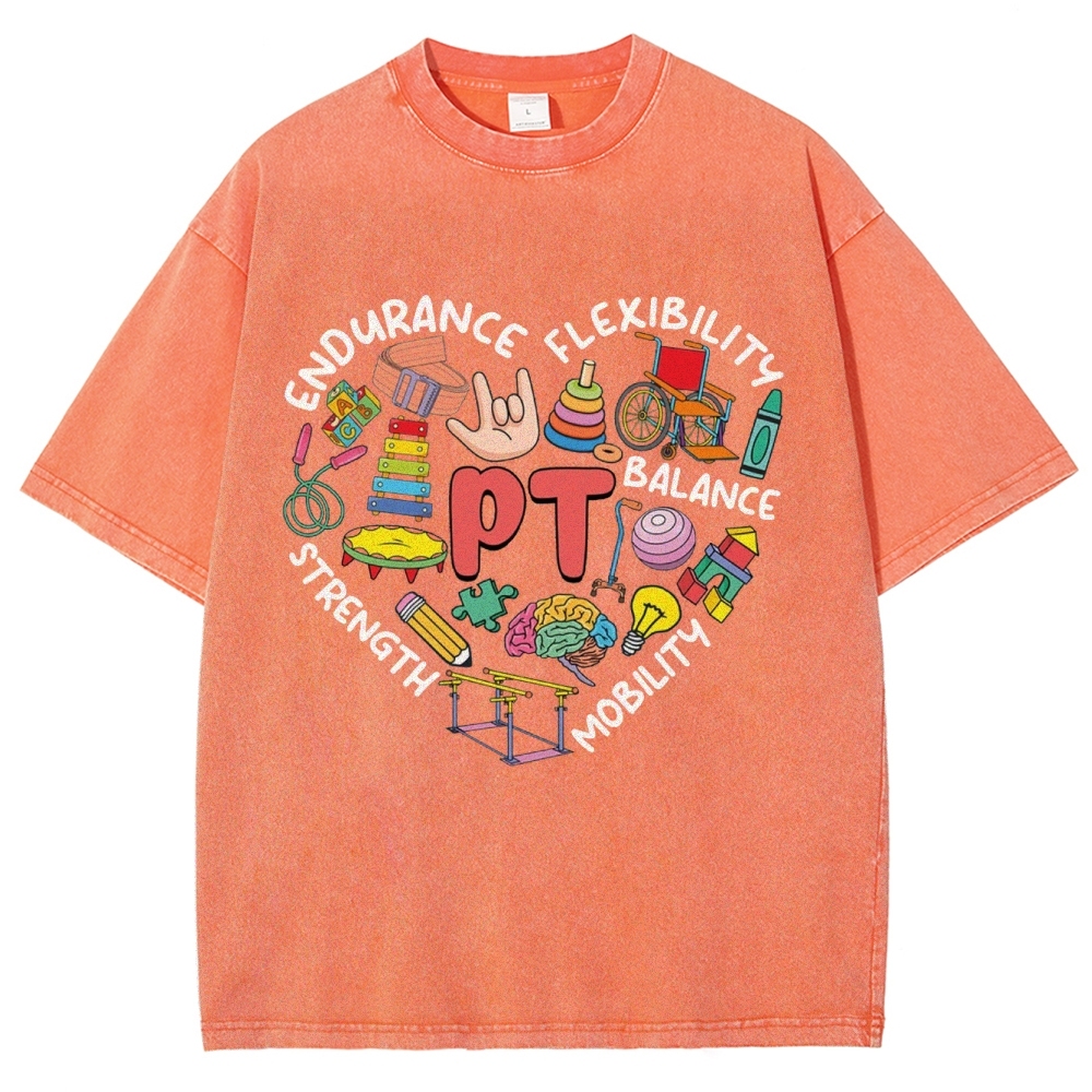 Physical Therapist Unisex Fit Washed T-Shirt-moweekender