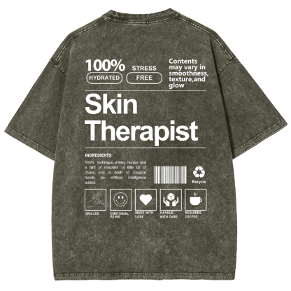 Skin Therapist Unisex Fit Washed T-Shirt-moweekender