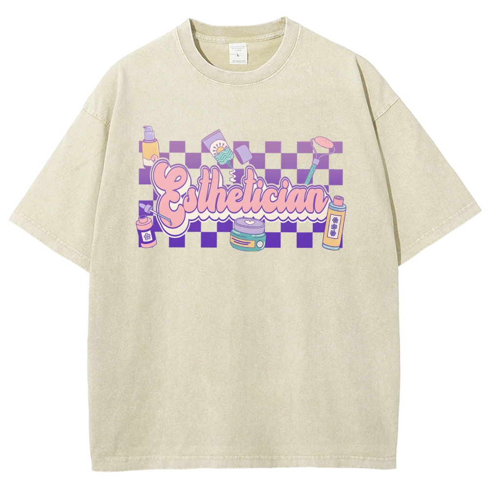 Esthetician Unisex Fit Washed T-Shirt-moweekender