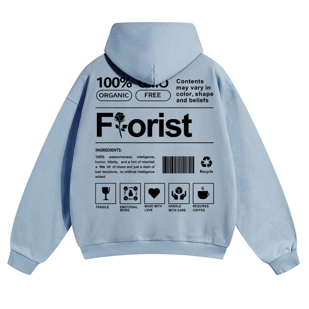 Florist Pattern Unisex Casual Anime Print Hoodie-moweekender