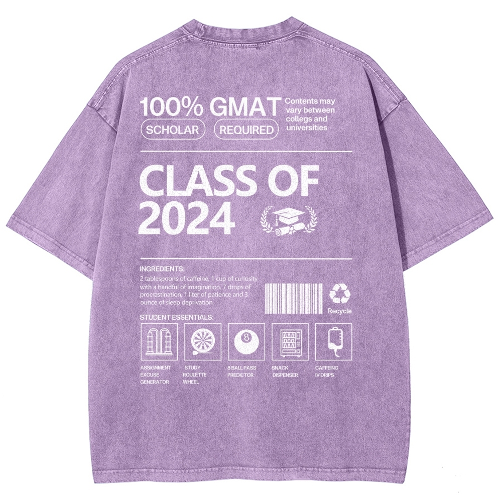 CLASS OF 2024 UNISEX FIT WASHED T-SHIRT-moweekender