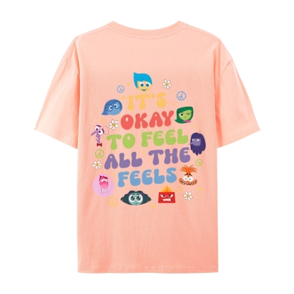 It's Okay To Feel All The Feels Casual Short Sleeve T-Shirt-moweekender