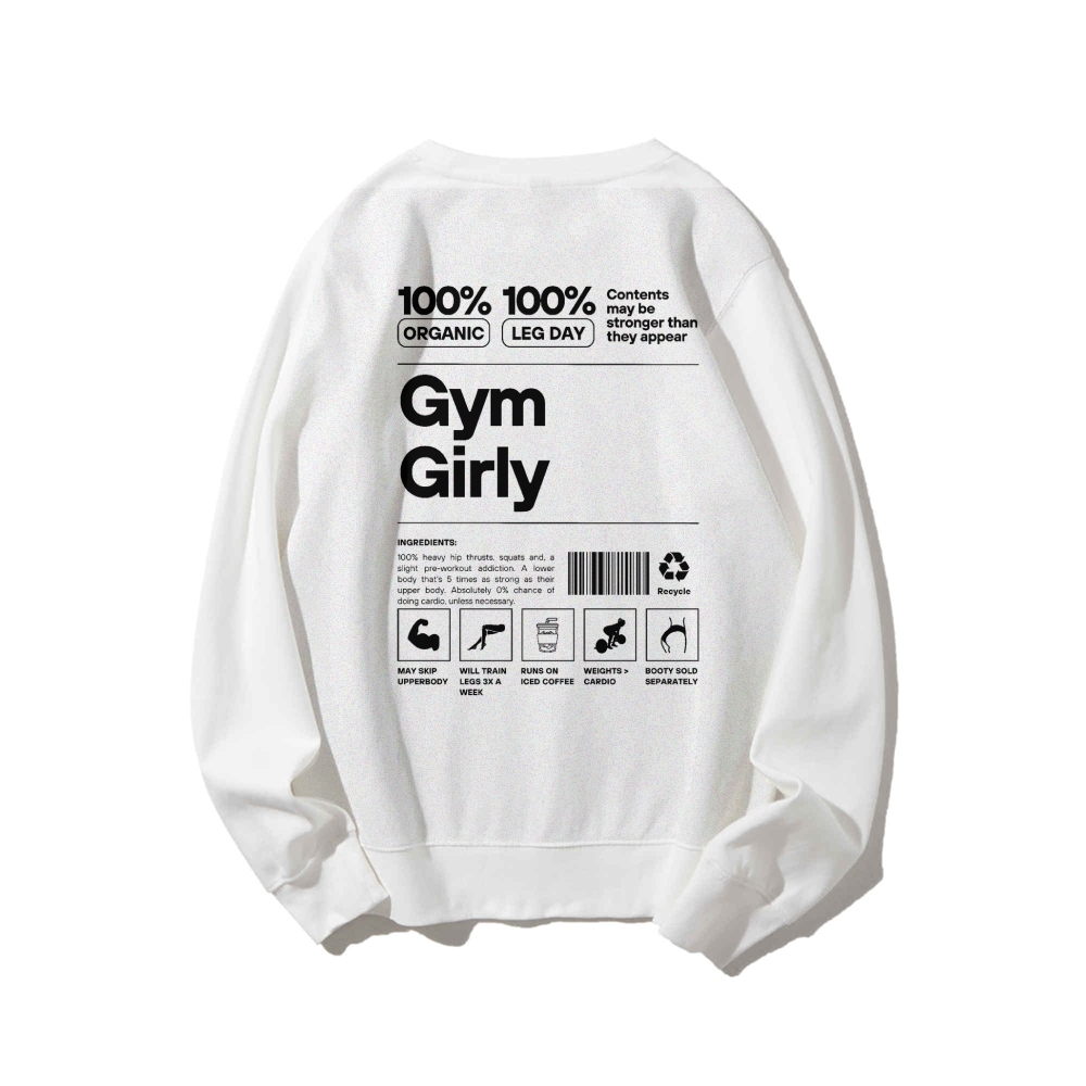 Gym Girl Round Neck Long Sleeved Sweatshirt