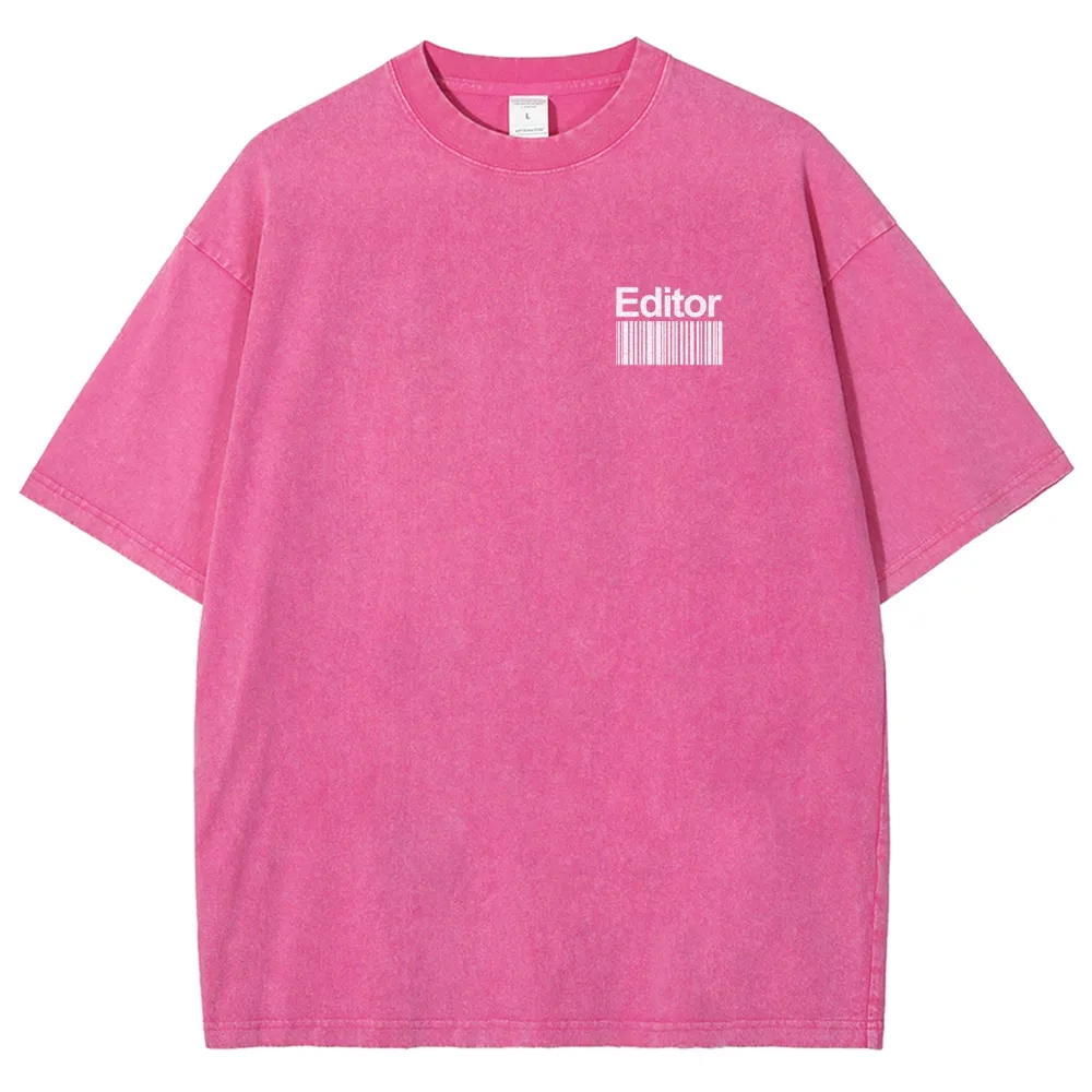 Editor Pattern Washed Vintage Short Sleeves T-Shirt-moweekender