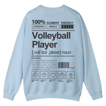 Volleyball Player Printed Crew Neck Sweatshirt-moweekender