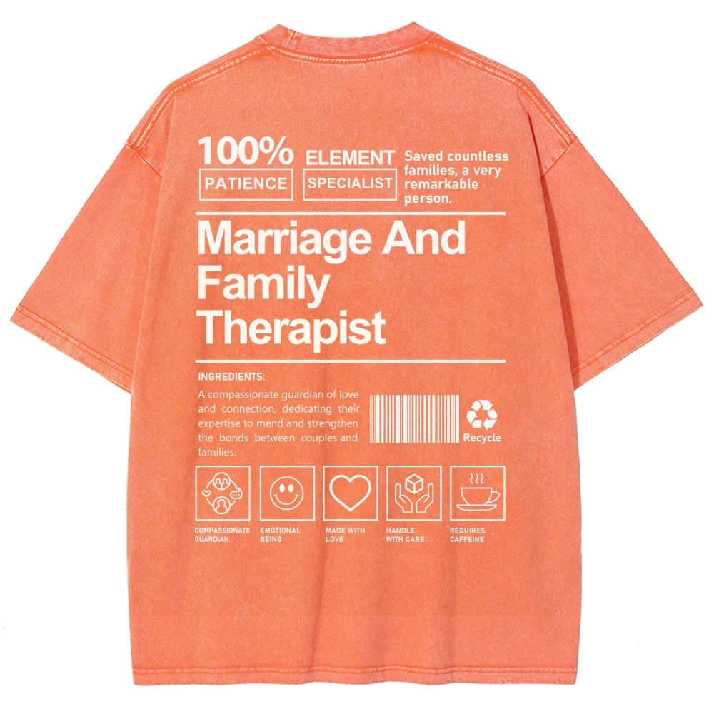 Marriage And Family Therapist Unisex Fit Washed T-Shirt-moweekender