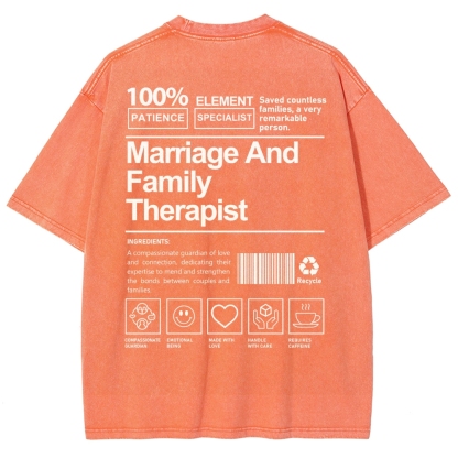 Marriage And Family Therapist Unisex Fit Washed T-Shirt-moweekender
