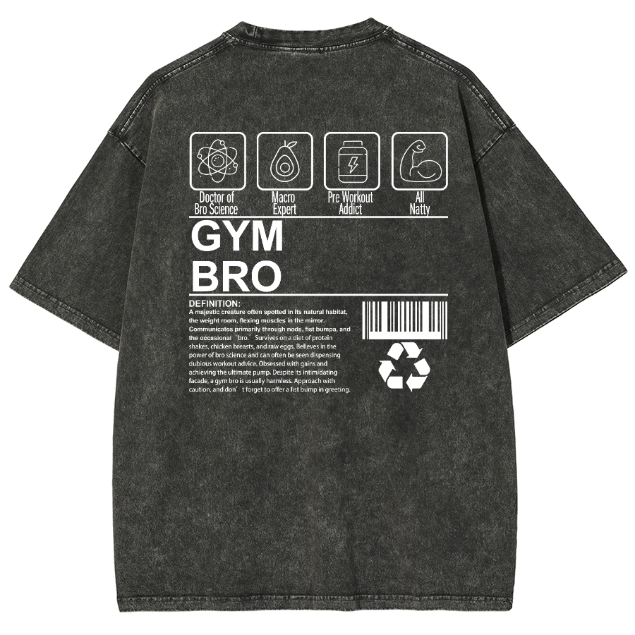 Gym Bro Unisex Fit Washed Oversized T-Shirt-moweekender