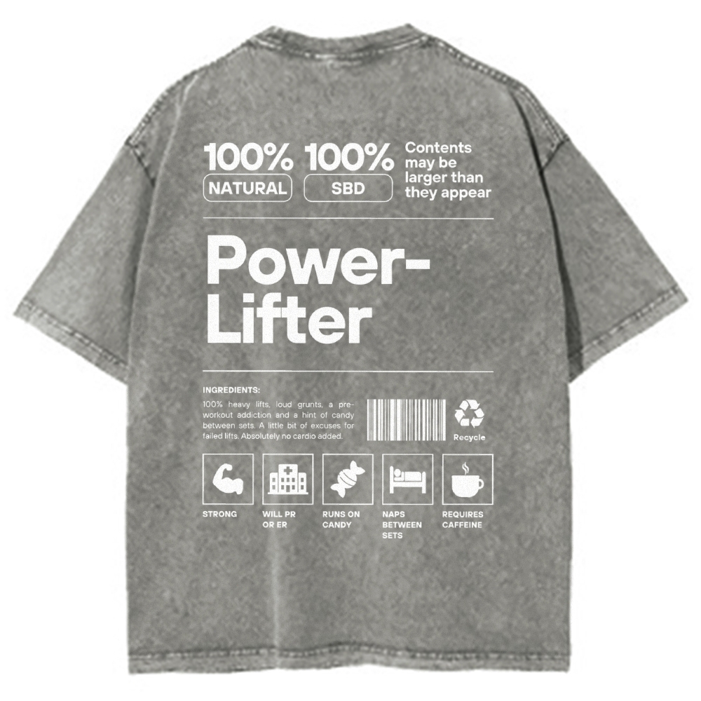 Power Lifter Washed T-shirt-moweekender