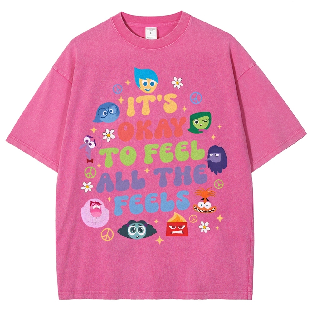 It's Okay To Feel Vintage Snowflake Washed T-Shirt-moweekender