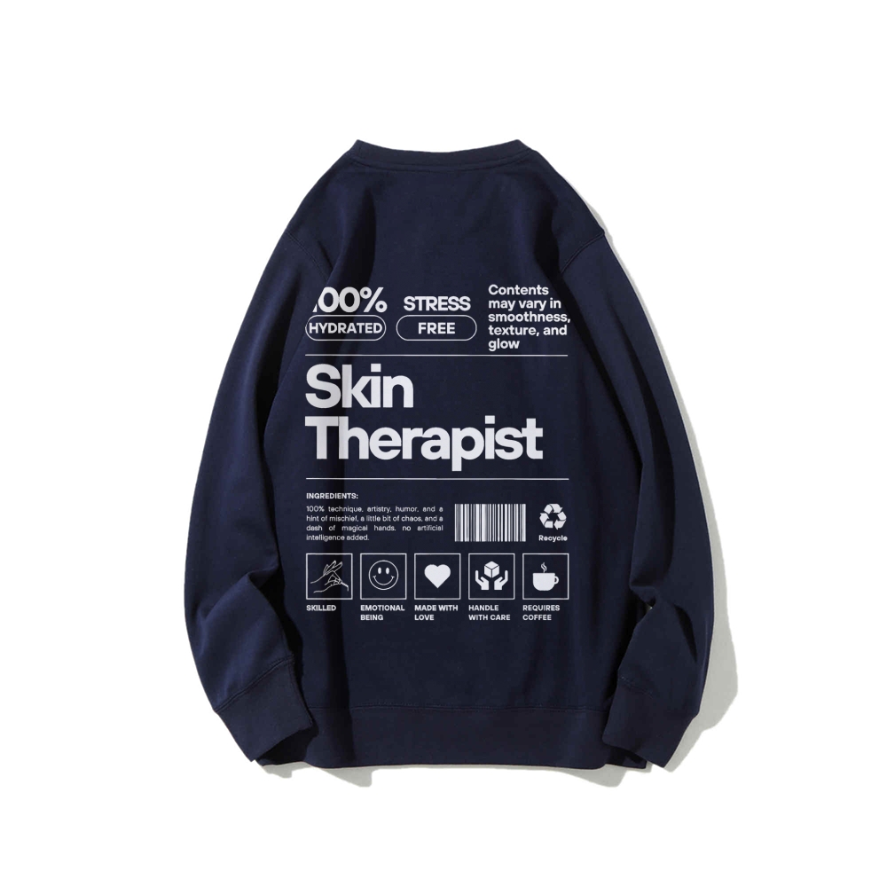 Skin Therapist Crew Neck Long Sleeve Sweatshirt-moweekender