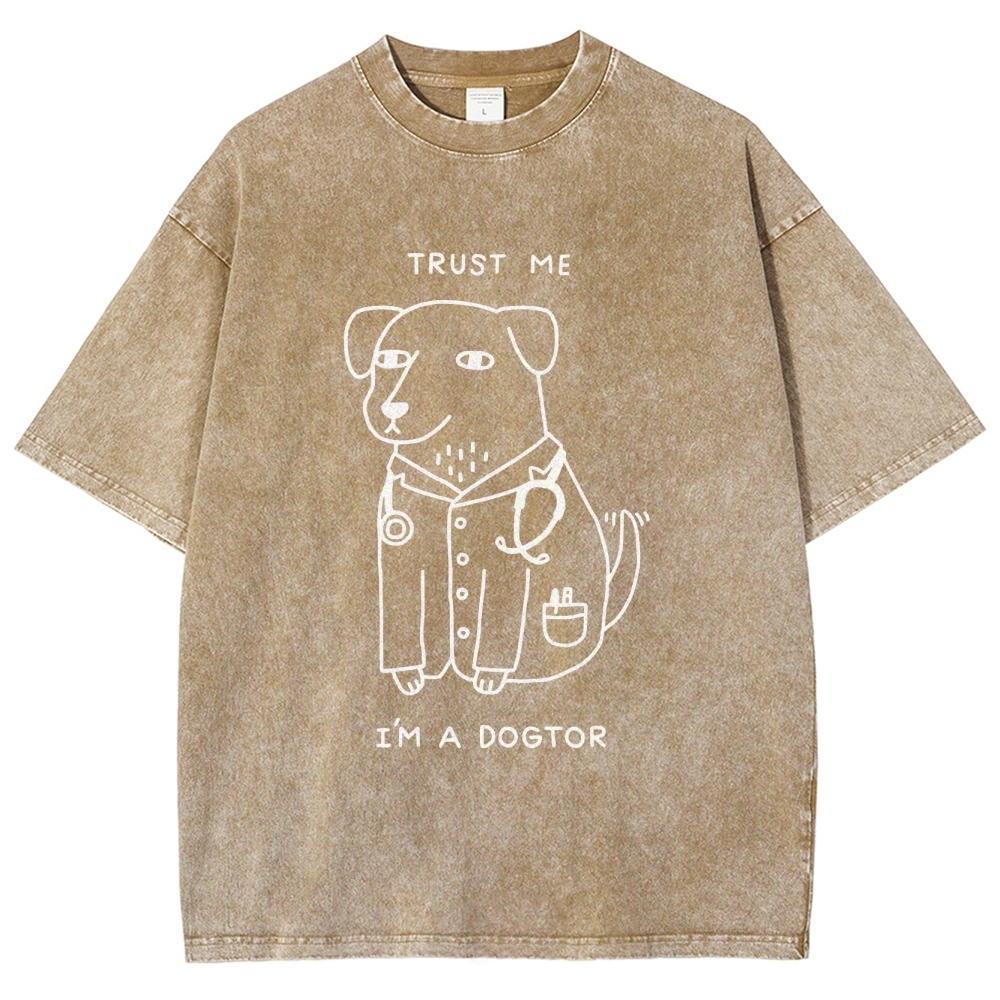 Pet Doctor Unisex Fit Washed T-Shirt-moweekender