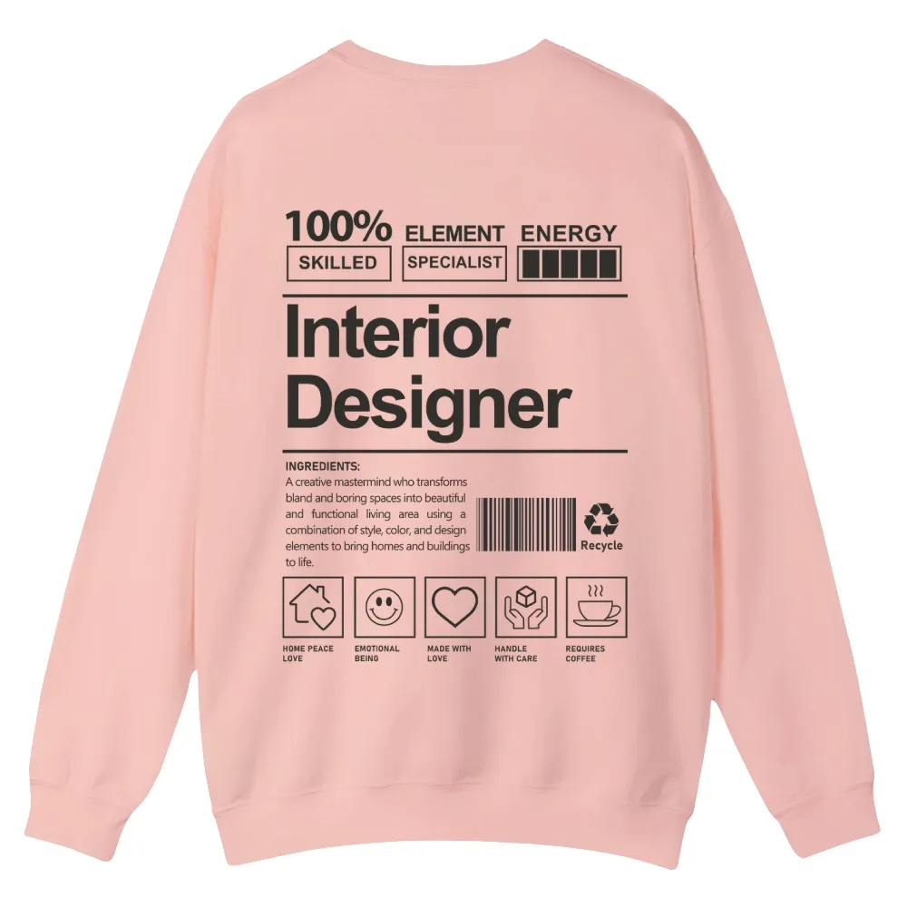 Interior Designer Printed Crew Neck Sweatshirt-moweekender