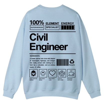 Civil Engineer Pattern Crew Neck Sweatshirt-moweekender