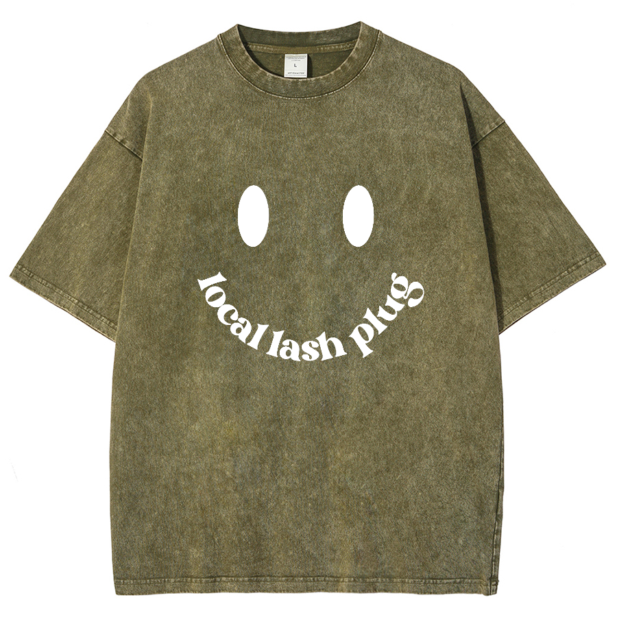 Local Lash Plug Unisex Fit Washed Oversized T-Shirt-moweekender