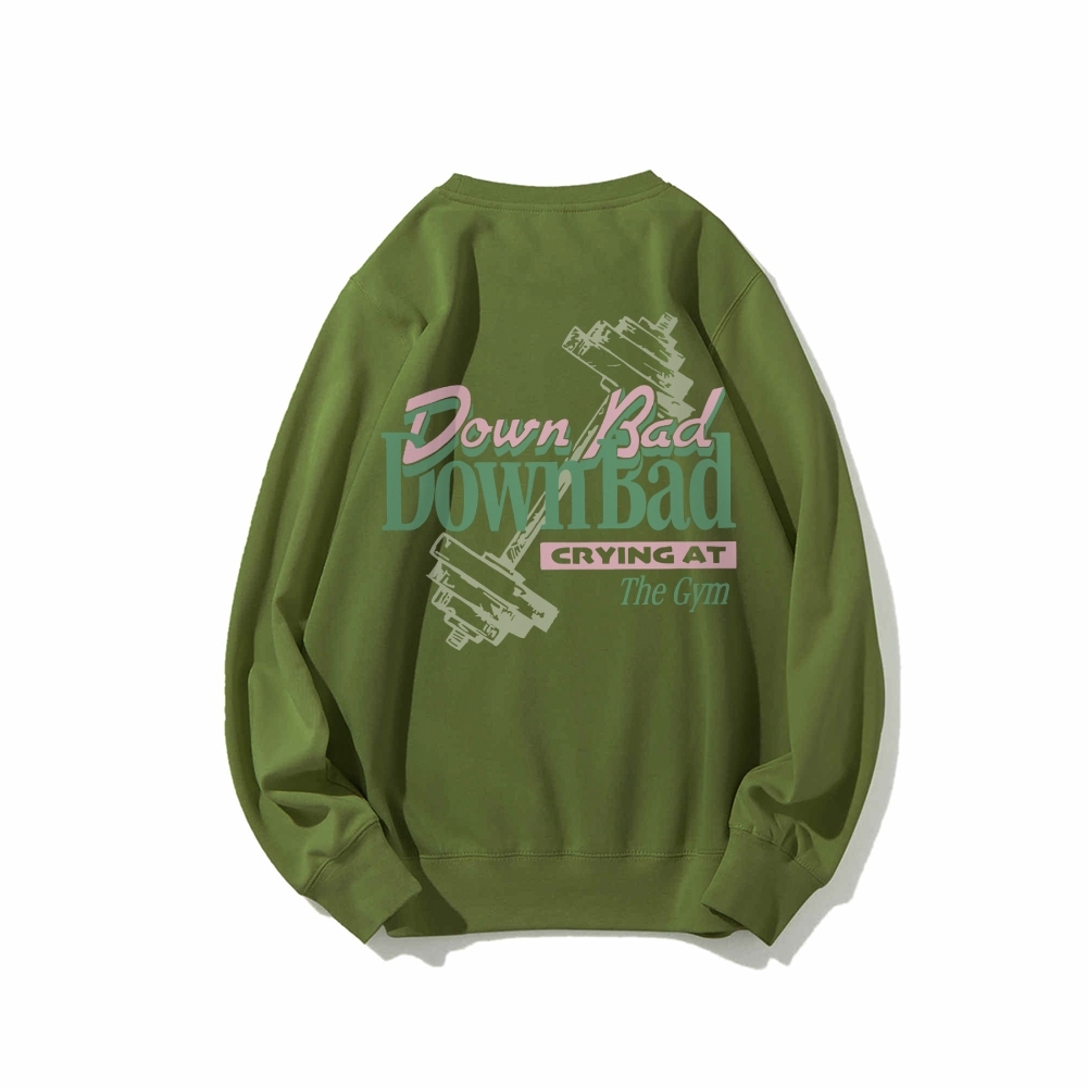 Down Bad Crying At The Gym Casual Crewneck Sweatshirt-moweekender