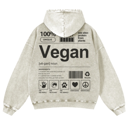 Vegan Printed Vintage Washed Hoodie-moweekender