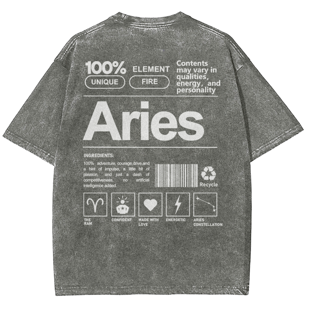 Aries Unisex Fit Washed T-Shirt
