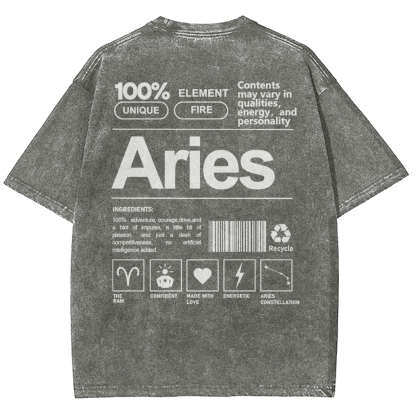 Aries Unisex Fit Washed T-Shirt