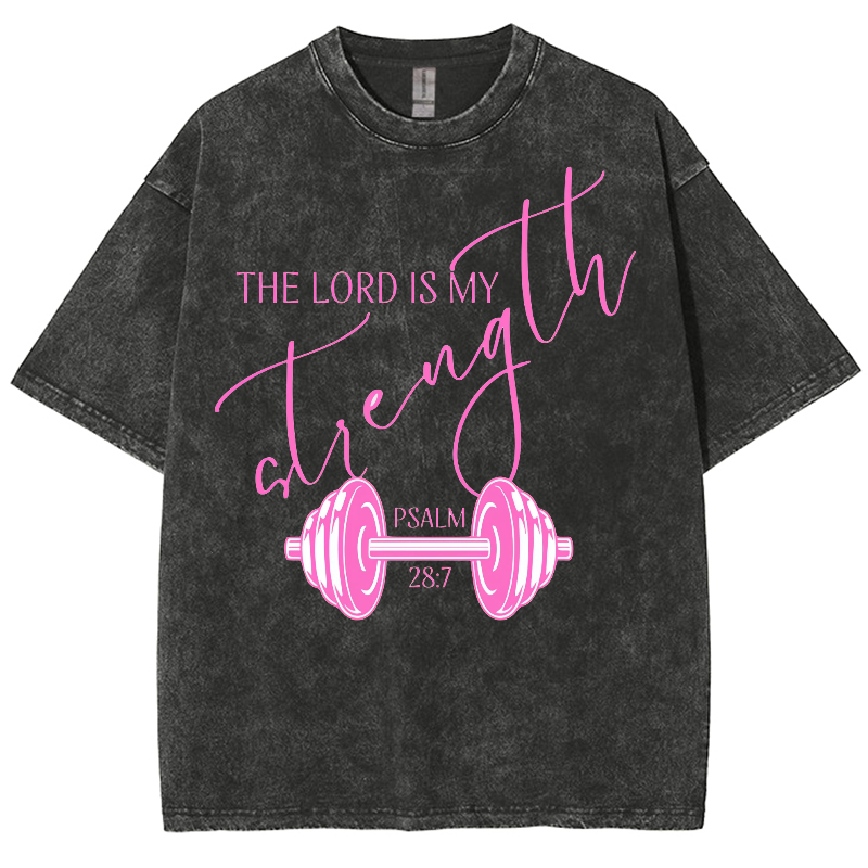 The Lord Is My Strength Unisex Fit Washed Oversized T-Shirt-moweekender