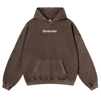 Bartender Printed Vintage Washed Hoodie-moweekender