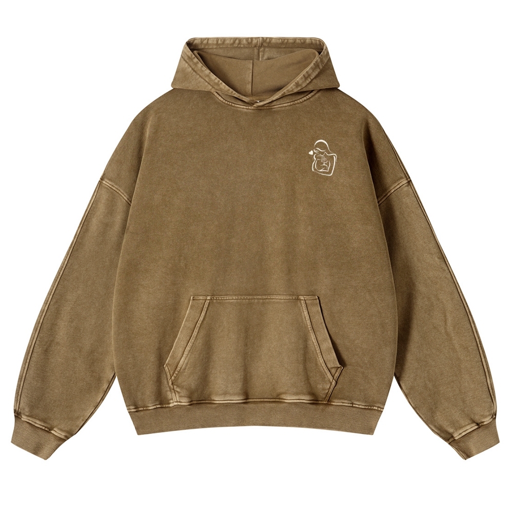 Mom Printed Vintage Washed Hoodie-moweekender
