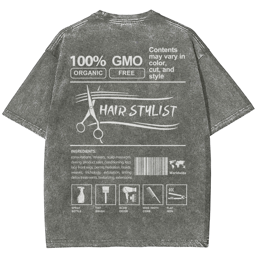 Hair Stylist Unisex Fit Washed T-Shirt-moweekender