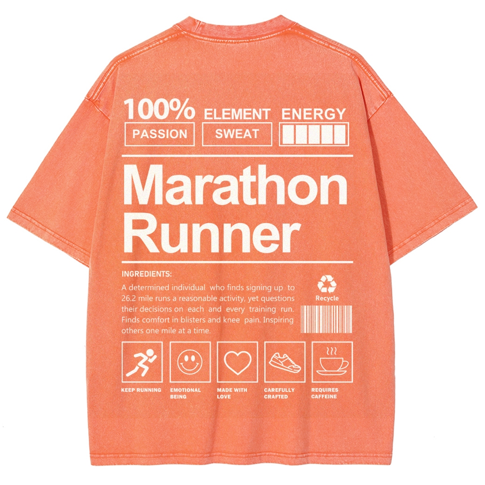 Marathon Runner Unisex Fit Washed T-Shirt