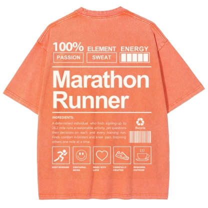 Marathon Runner Unisex Fit Washed T-Shirt
