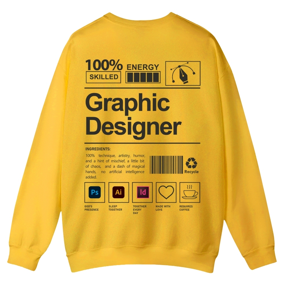 Graphic Designer Printed Crew Neck Sweatshirt-moweekender