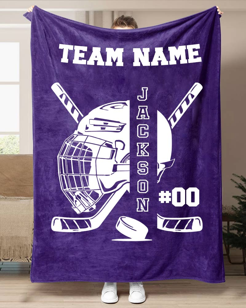 Hockey Player Printed Sport Blanket-moweekender
