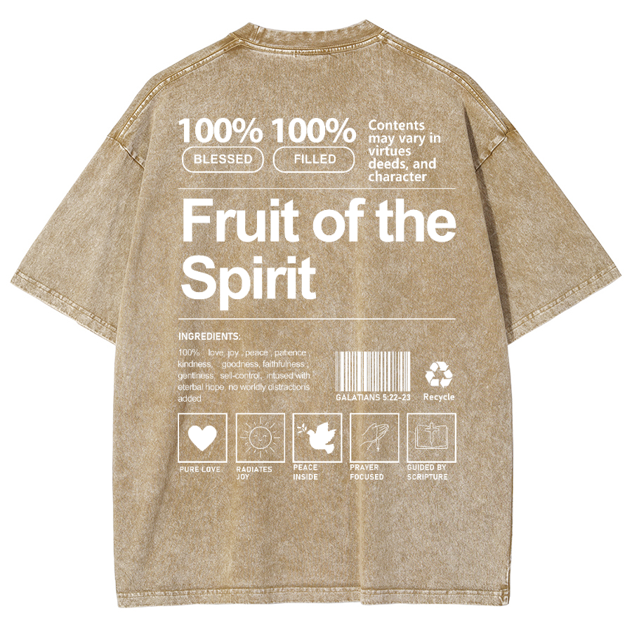 Fruit Of The Spirit Unisex Fit Washed Oversized T-Shirt-moweekender