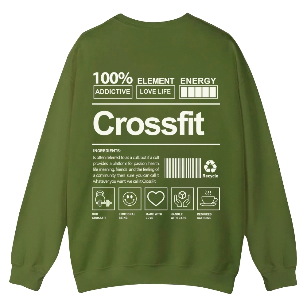 Crossfit Printed Crew Neck Sweatshirt-moweekender