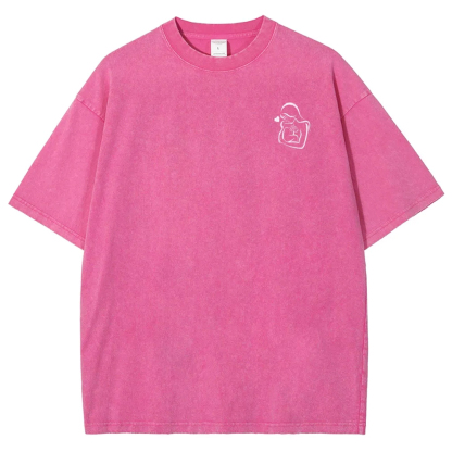 Mom Pattern Washed Vintage Short Sleeves T-Shirt-moweekender