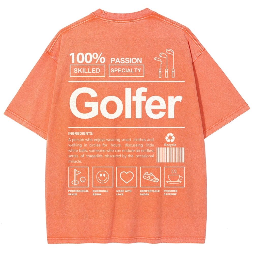Golfer Unisex Fit Washed T-Shirt-moweekender