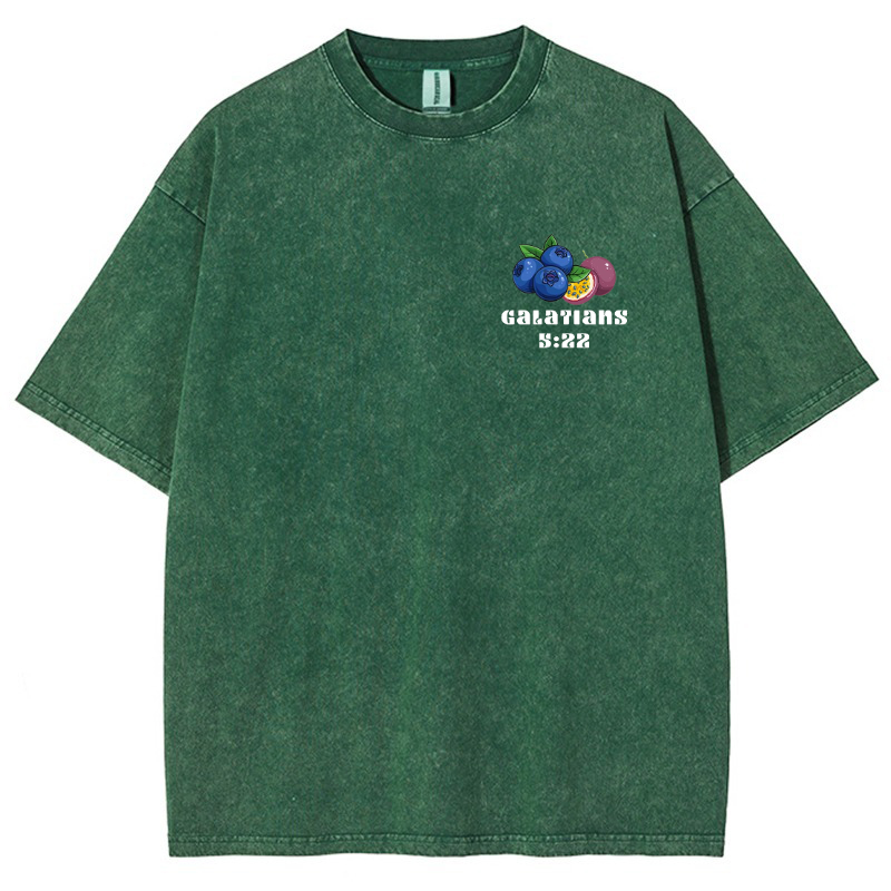 Fruit Of The Spirit Vintage Snowflake Washed T-Shirt-moweekender