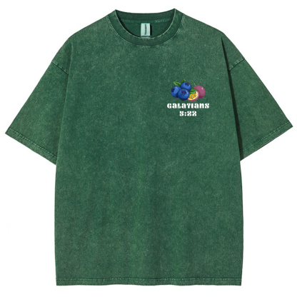 Fruit Of The Spirit Vintage Snowflake Washed T-Shirt-moweekender