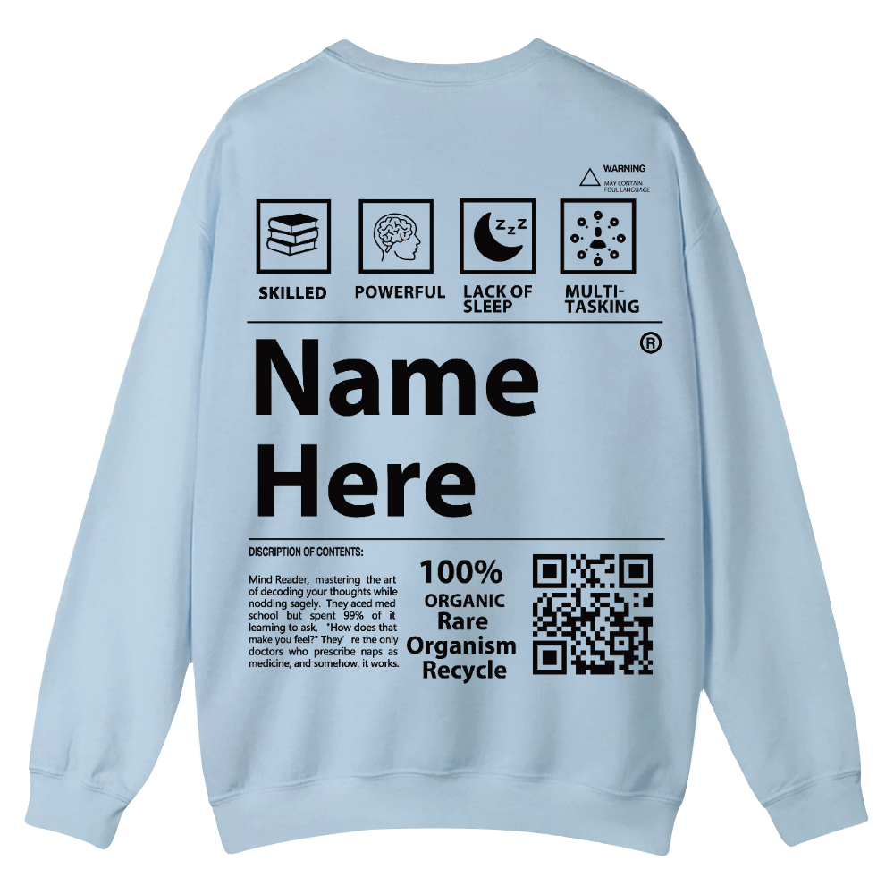 QR Code Customized Unisex Crew Sweatshirt