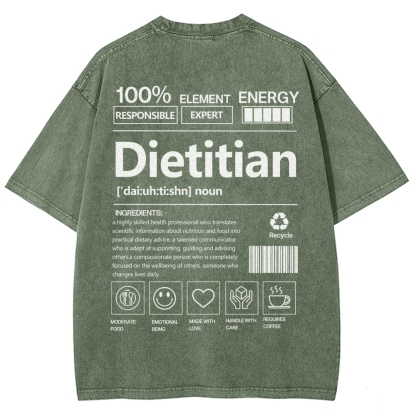 Dietitian Unisex Fit Washed T-Shirt-moweekender