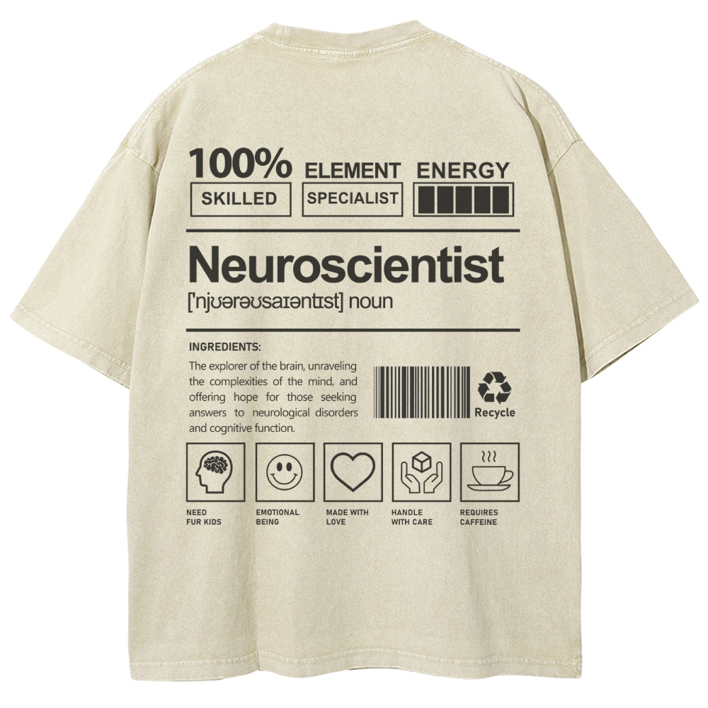 Neuroscientist Unisex Fit Washed T-Shirt-moweekender