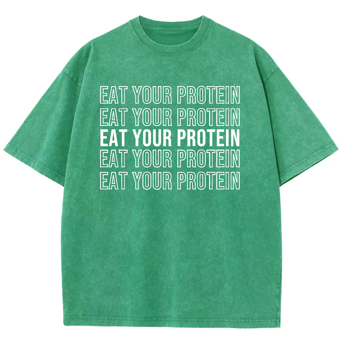 Eat Your Protein Unisex Fit Washed Oversized T-Shirt-moweekender