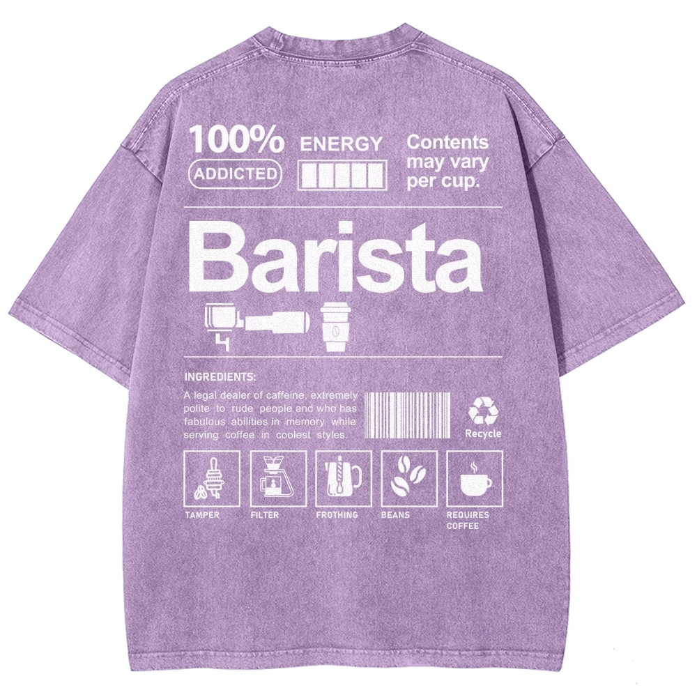 Barista Unisex Fit Washed T-Shirt-moweekender