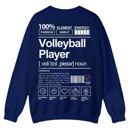 Volleyball Player Printed Crew Neck Sweatshirt-moweekender