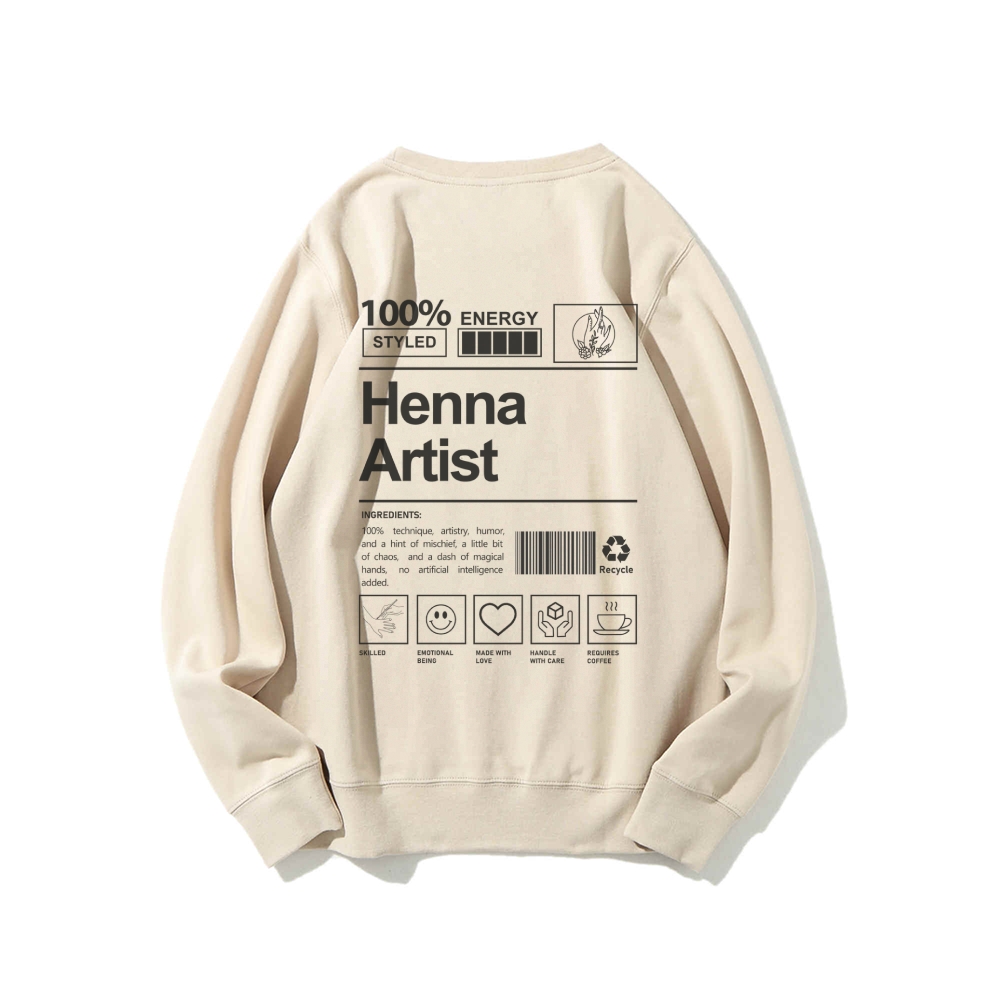 Henna Artist Casual Crewneck Sweatshirt-moweekender