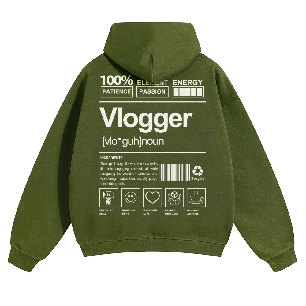 Vlogger Unisex Casual Anime Print Hoodie-moweekender
