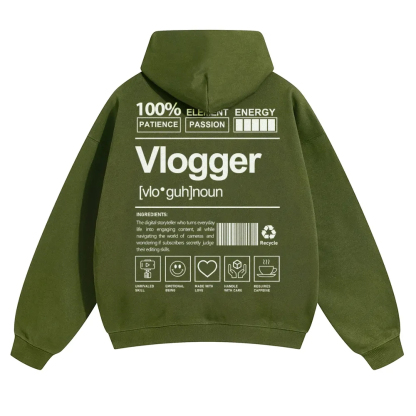 Vlogger Unisex Casual Anime Print Hoodie-moweekender