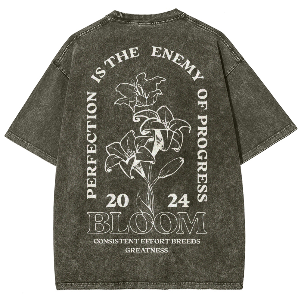 2024 Bloom Vintage Snowflake Washed T-Shirt-moweekender