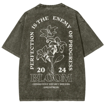 2024 Bloom Vintage Snowflake Washed T-Shirt-moweekender